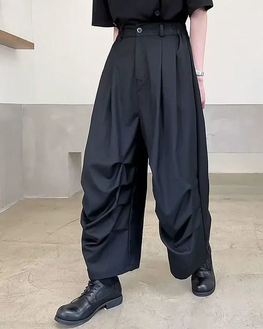 Stylish Japanese Men's Pants - modern hakama style - Modern Hakama Style Pants for Men