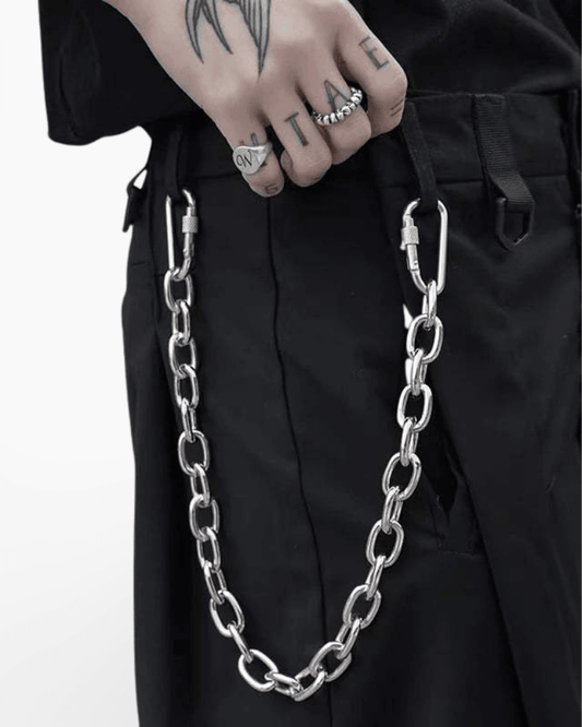 Stylish Pants Chain Accessory - silver steel accessory - Stylish Silver Steel Pants Chain Accessory