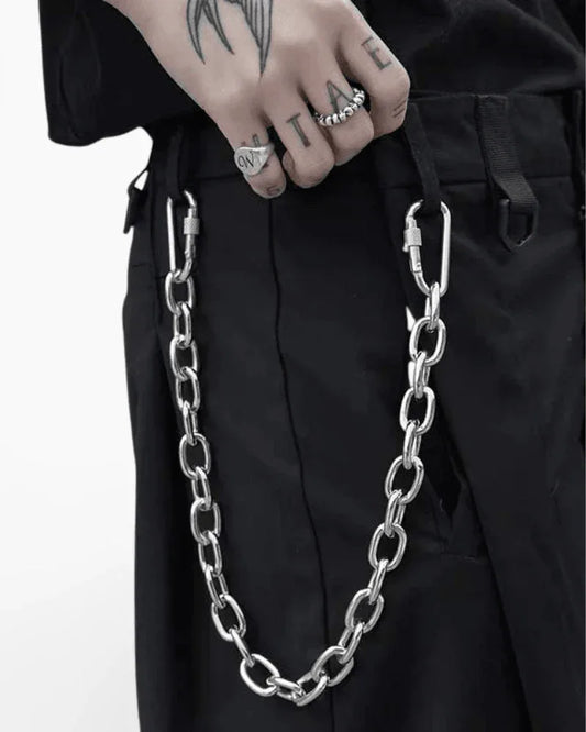 Stylish Pants Chain Accessory - silver steel accessory - Stylish Silver Steel Pants Chain Accessory