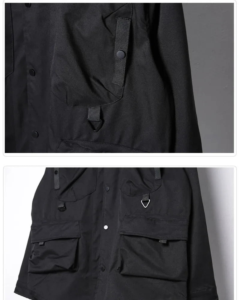Stylish Patchwork Utility Shirt - multi-pocket shirt - Utility Patchwork Cargo Shirt for Streetwear Style