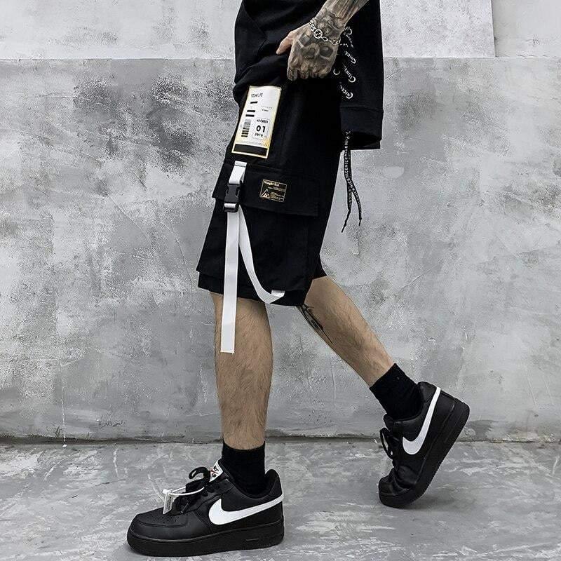 Stylish Ribbon Accent Cargo Shorts - stylish shorts - Stylish Cargo Shorts with Ribbon Detail