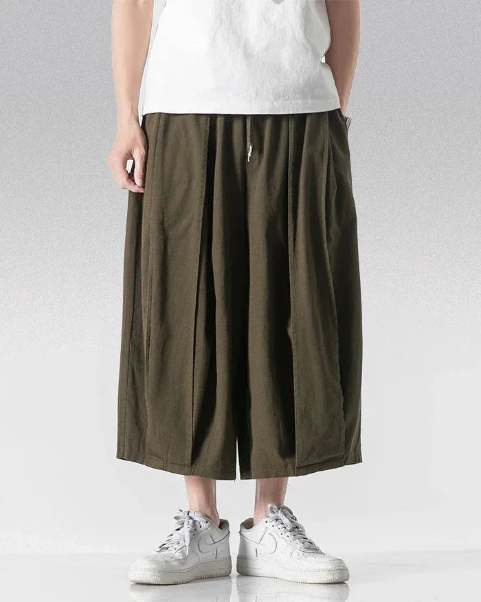 Stylish Short Hakama Pants - black pants - Stylish Short Hakama Pants for Modern Looks