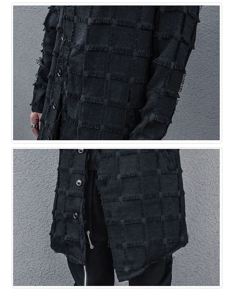 Stylish Striped Fringe Coat - fringe coat - Striped Fringe Coat with Tailored Fit and Style