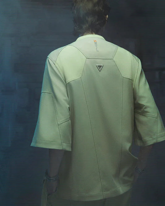 Tech-Infused Short Sleeve Suit - short sleeve suit - Futuristic Tech-Infused Short Sleeve Suit