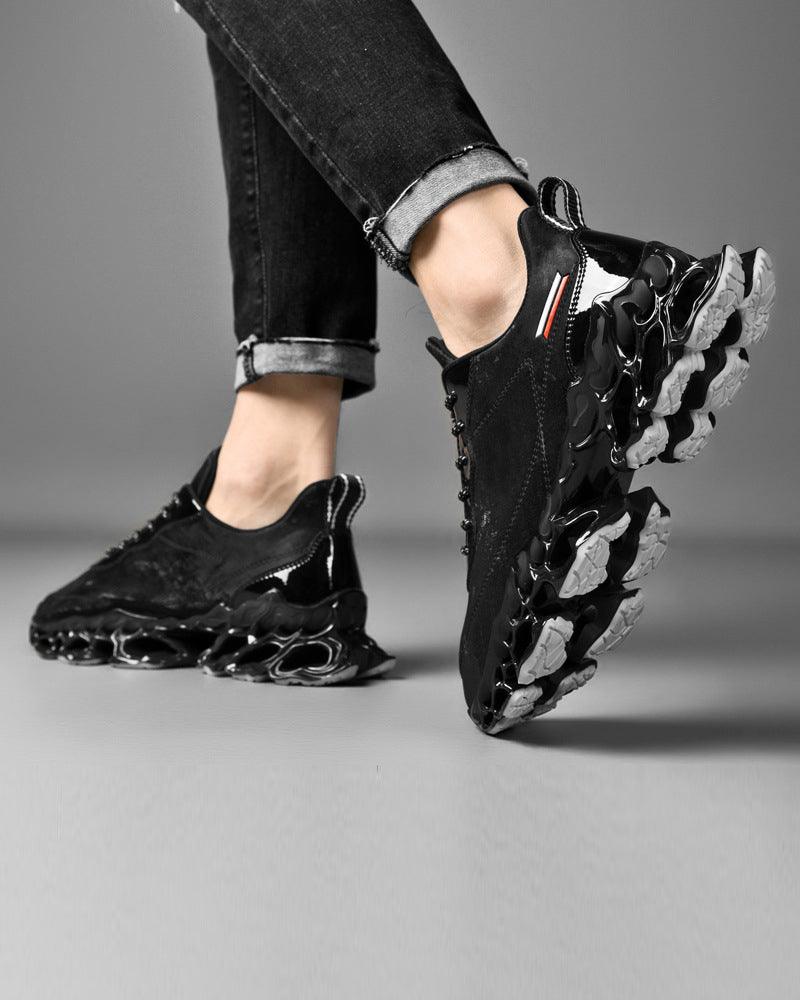 Chic Frosted Leather Sneakers