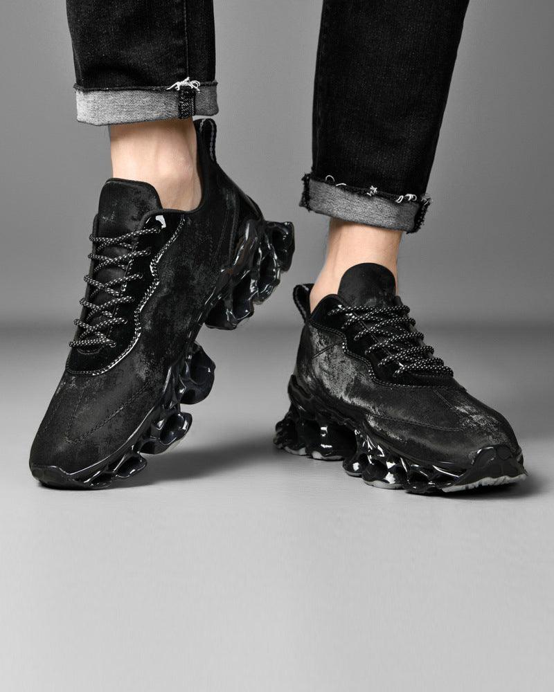 Chic Frosted Leather Sneakers