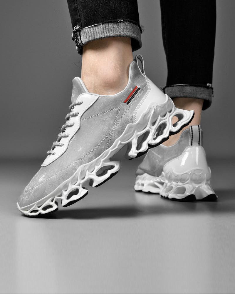 Chic Frosted Leather Sneakers