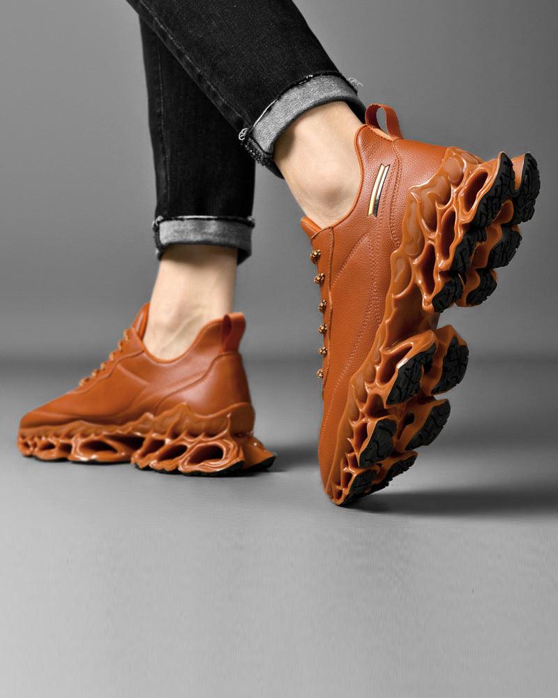 Chic Frosted Leather Sneakers