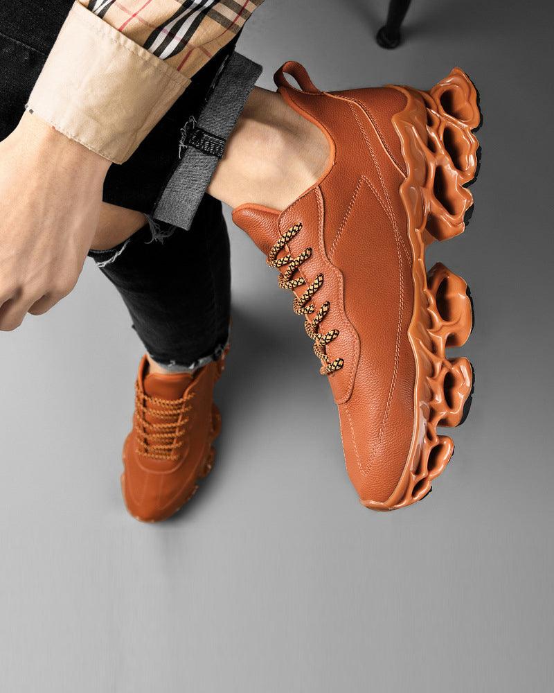 Chic Frosted Leather Sneakers