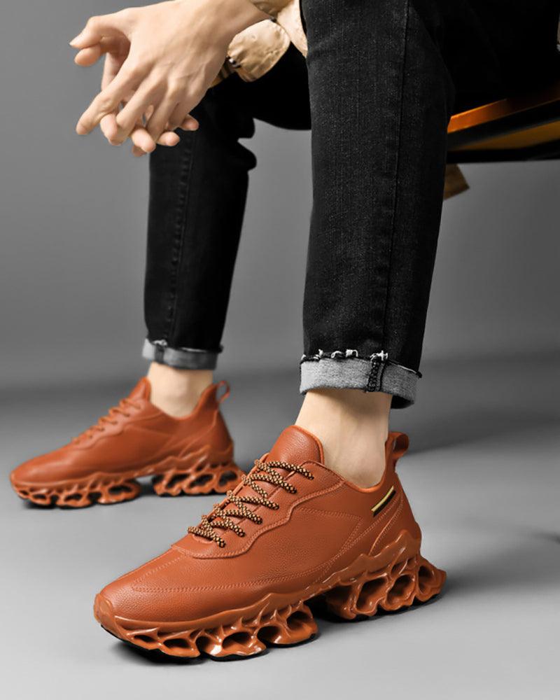 Chic Frosted Leather Sneakers