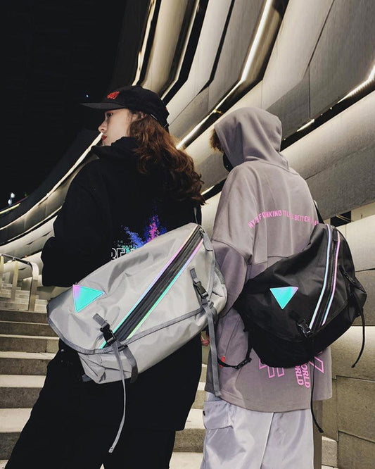 City Glow Reflective Messenger Bag