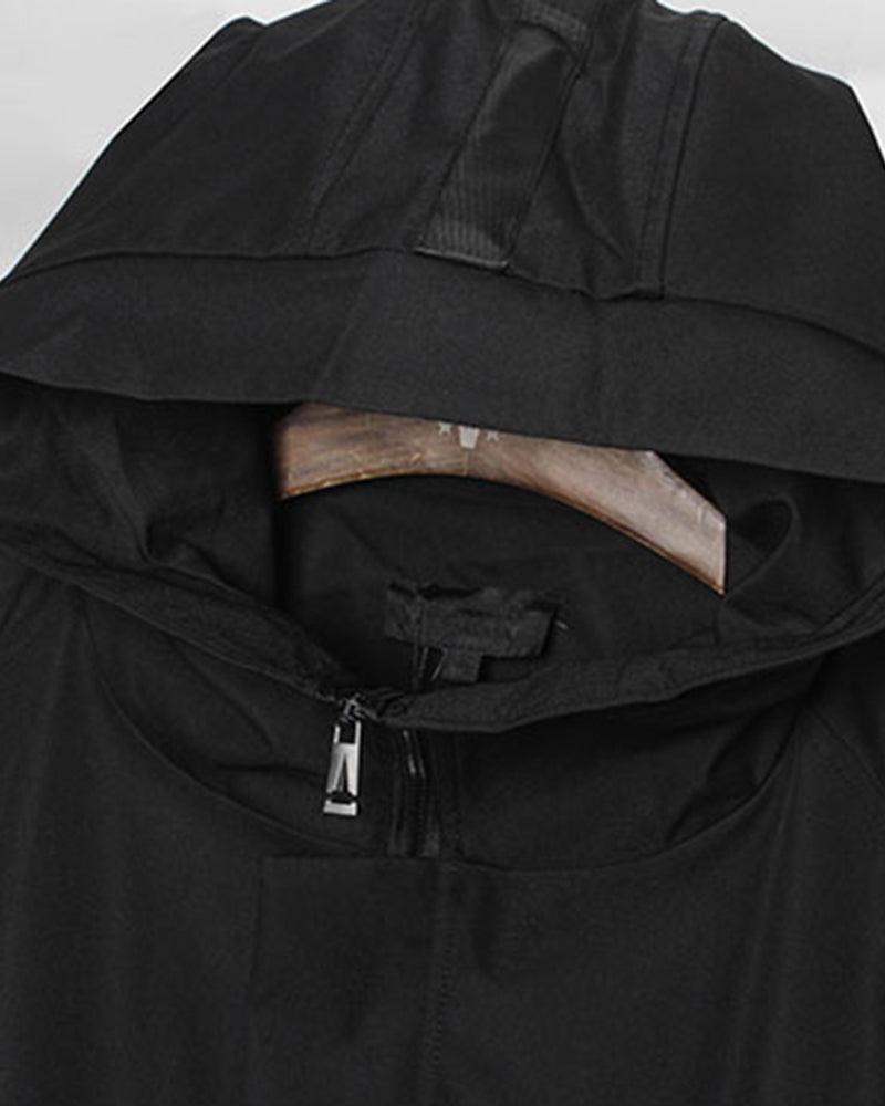 Chic Ribbon-Trim Hooded Jacket