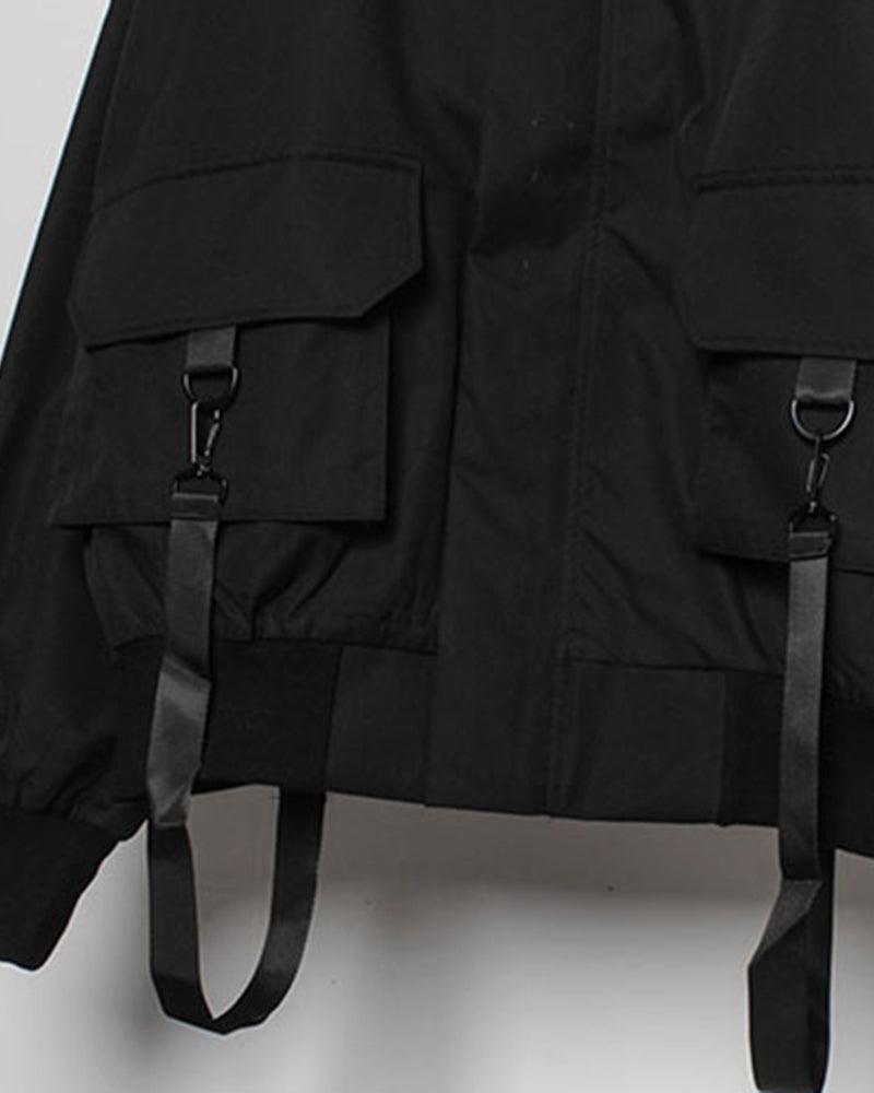 Chic Ribbon-Trim Hooded Jacket