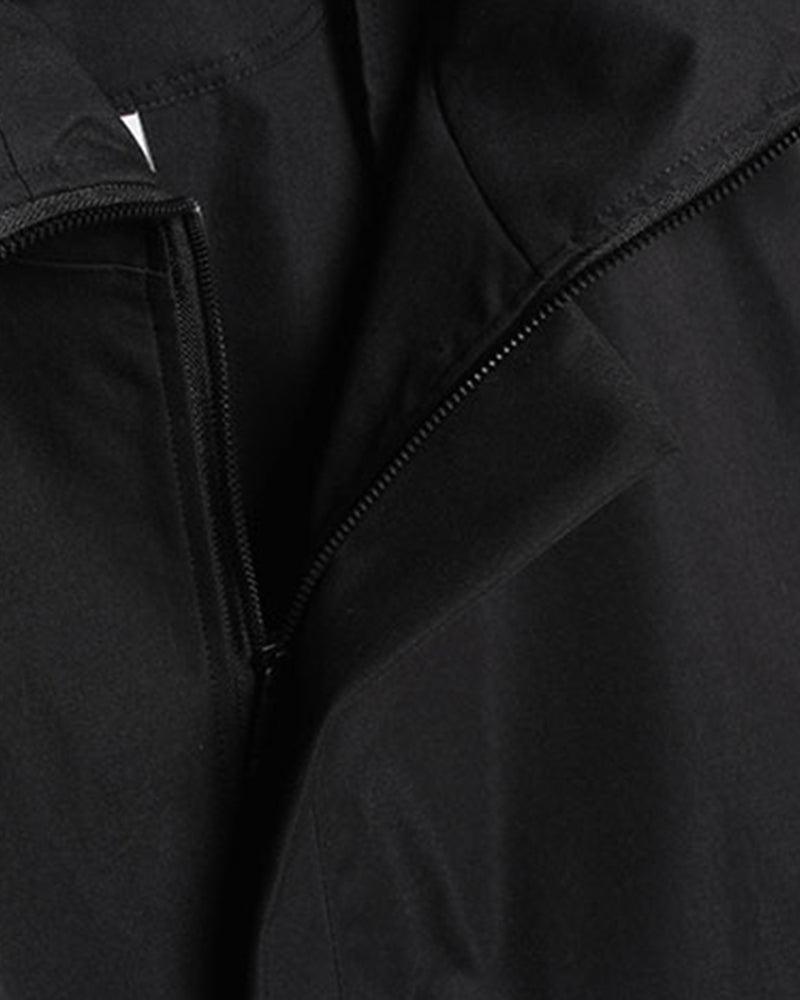 Chic Ribbon-Trim Hooded Jacket