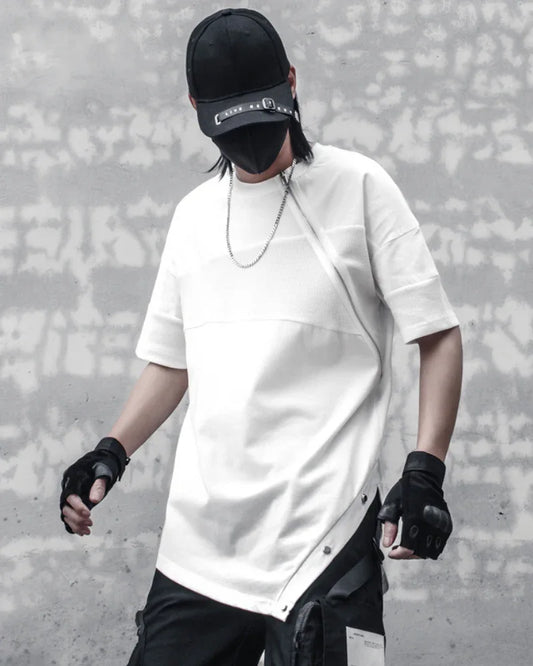 Trendy Zippered Hem Tee - zippered tee - Trendy Zippered Hem Tee for Everyday Style