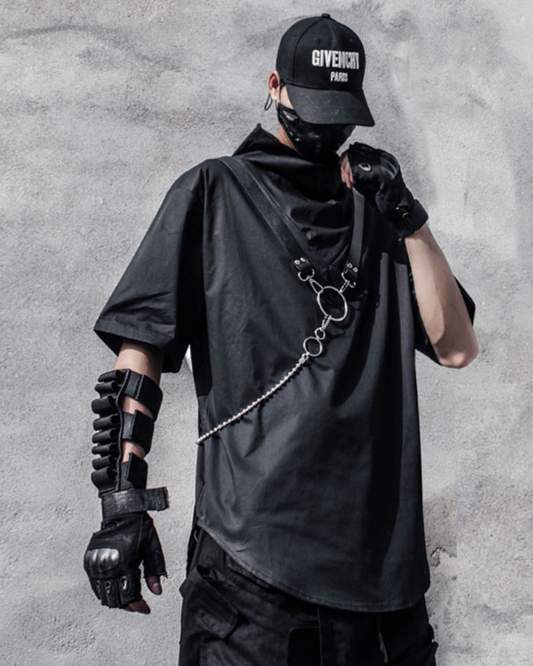 Urban Chained Techwear Tee - techwear - Urban Chained Techwear Tee for Ultimate Comfort