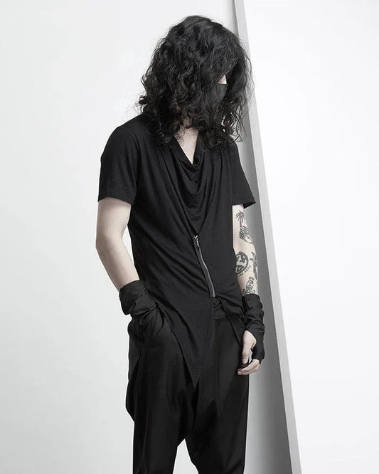 Urban Edge Zip Tee - urban tee - Urban Edge Zip Tee for a Stylish Look