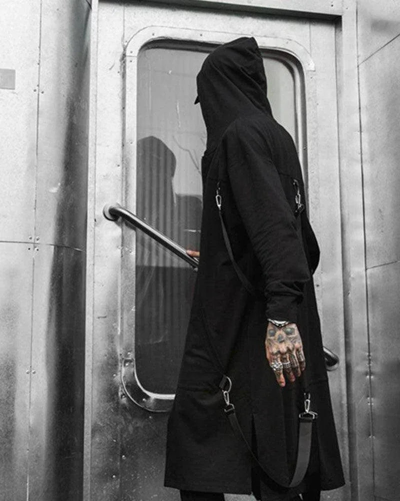 Versatile Hooded Long Coat - techwear - Hooded Long Coat for Urban Style and Comfort
