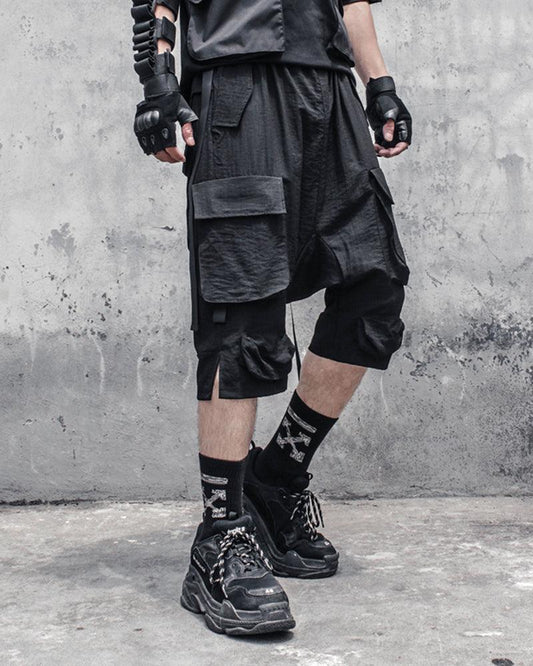 Versatile Long Cargo Shorts - techwear-core - Versatile Long Cargo Shorts for Urban Comfort