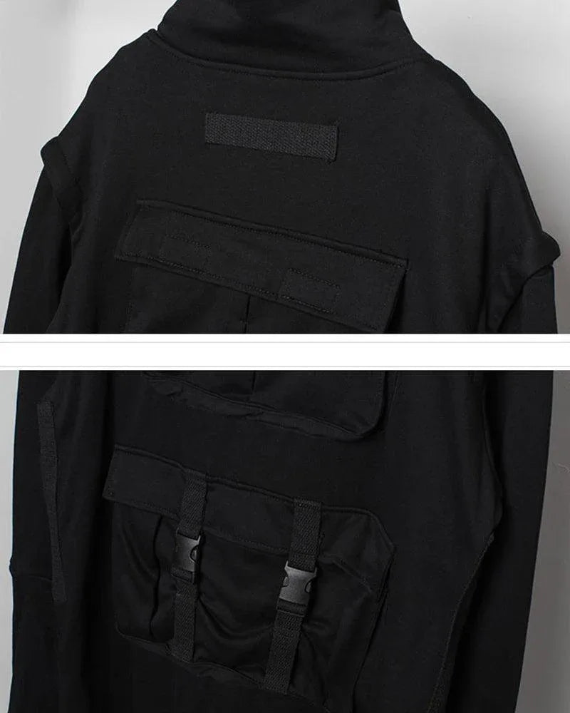 Versatile Urban Cargo Coat - black coat - Urban Cargo Coat for Everyday Comfort and Style