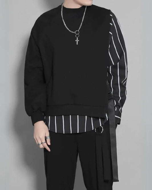 Vibrant Ribbon-Detail Sweatshirt - sweatshirt - Techwear-Inspired Ribbon-Detail Sweatshirt