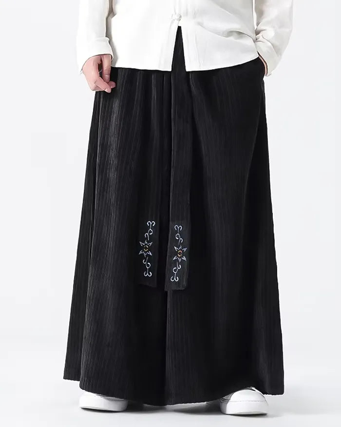 Chic Wide-Leg Corduroy Pants