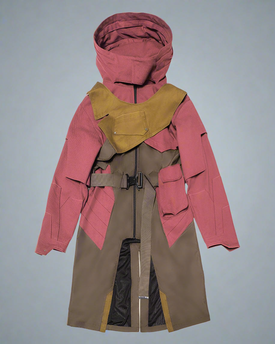 Futuristic Denim Trench Coat