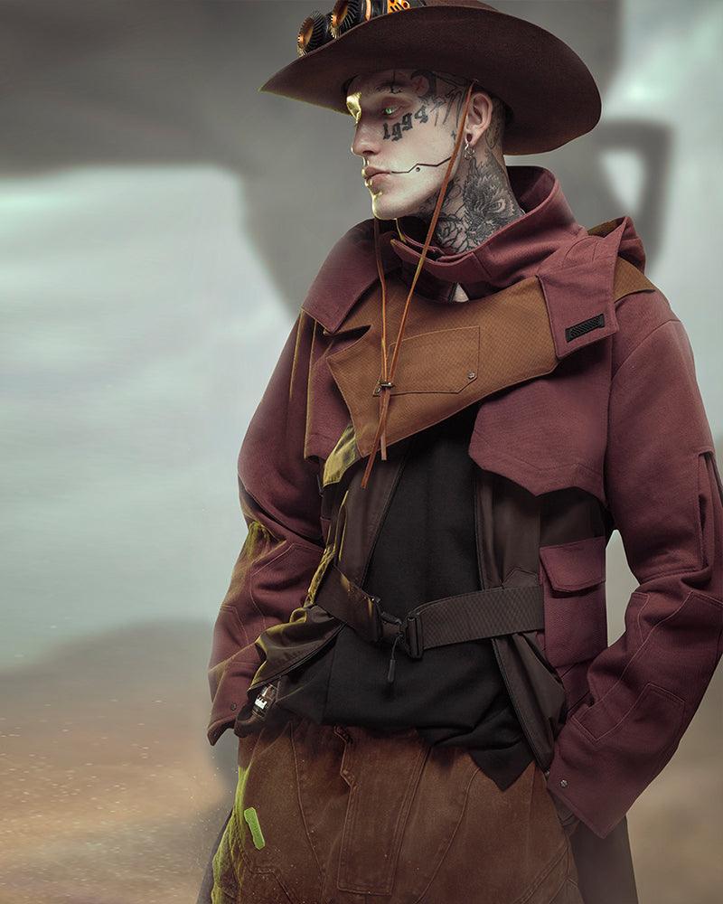 Futuristic Denim Trench Coat