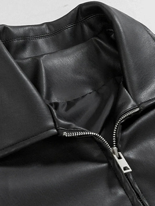 Y2K Leather Jacket - y2k jacket - Y2K Leather Jacket for Stylish Streetwear Looks