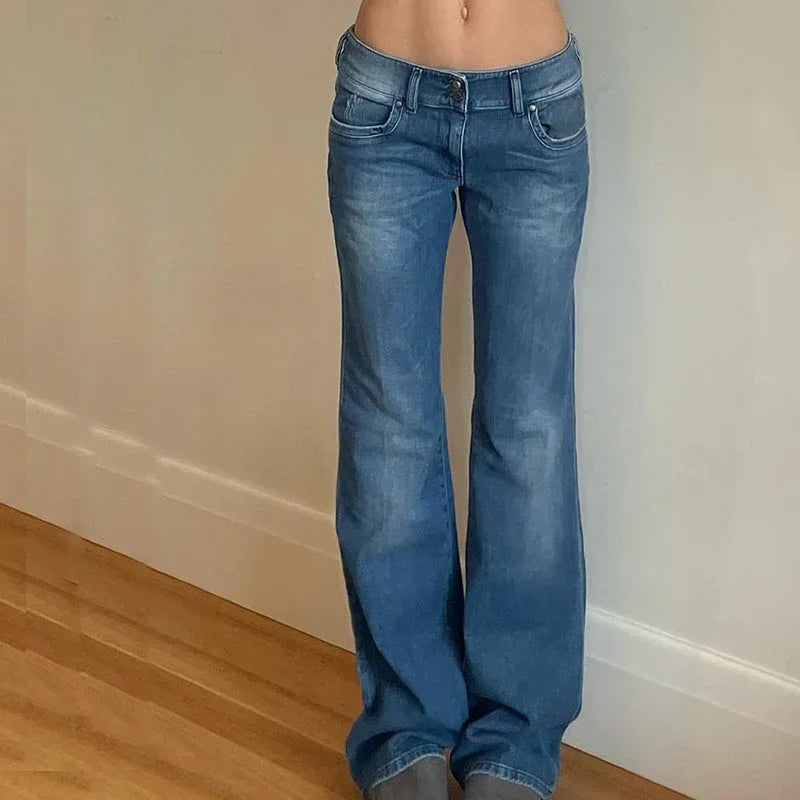 Y2K Low Rise Jeans - y2k fashion - Trendy Low Rise Y2K Jeans for Streetwear Style