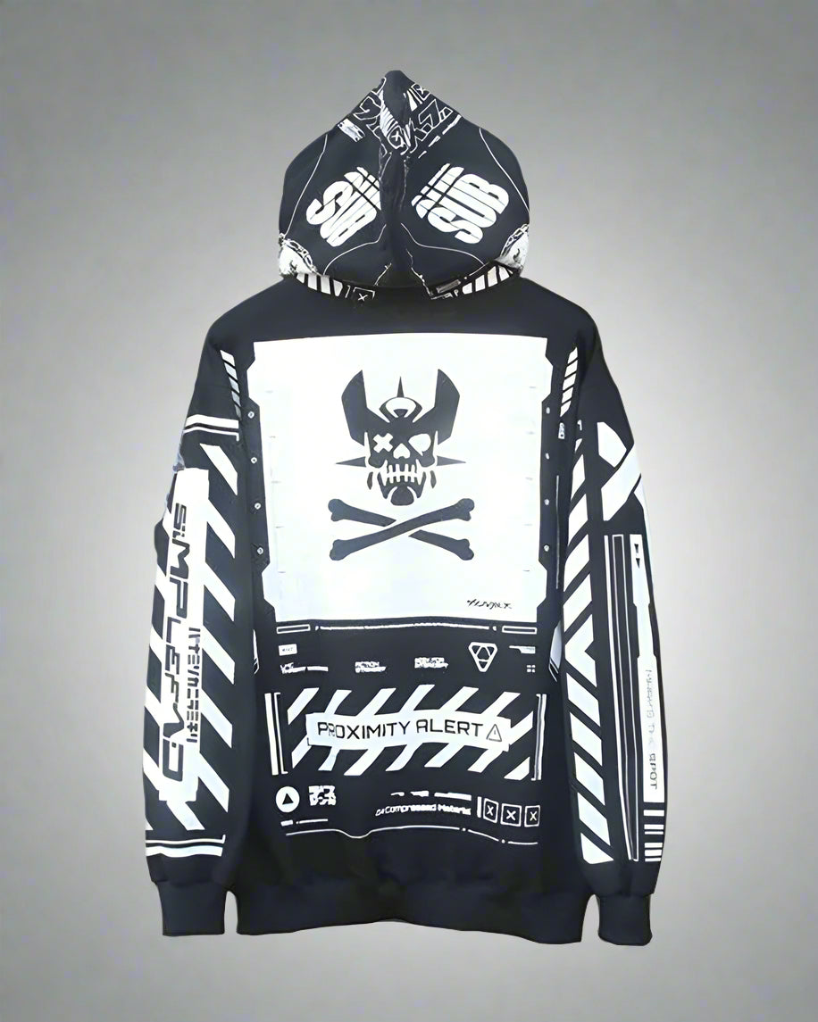 Futuristic Style Zip Hoodie