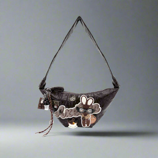 Whimsical Bunny Croissant Tote