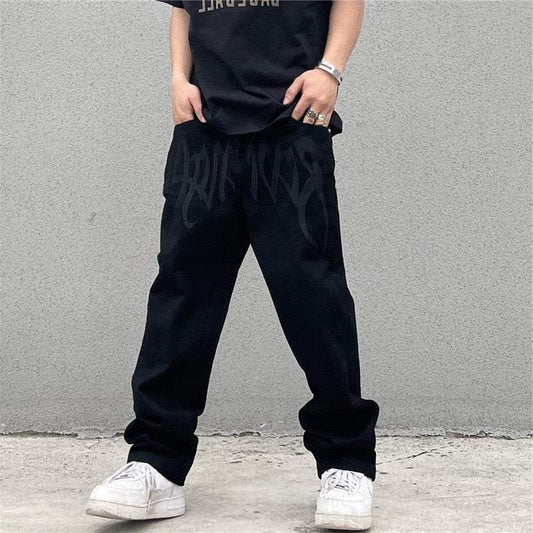 Custom black streetwear jeans