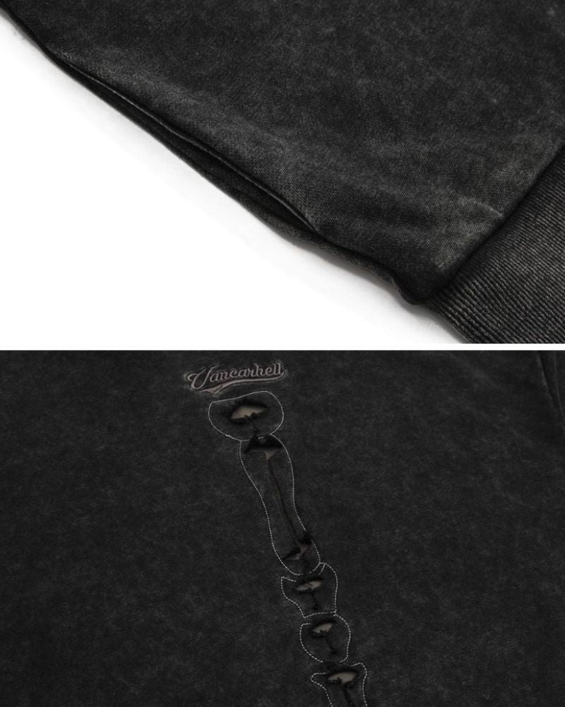 Cool Skeleton Cutout Hoodie