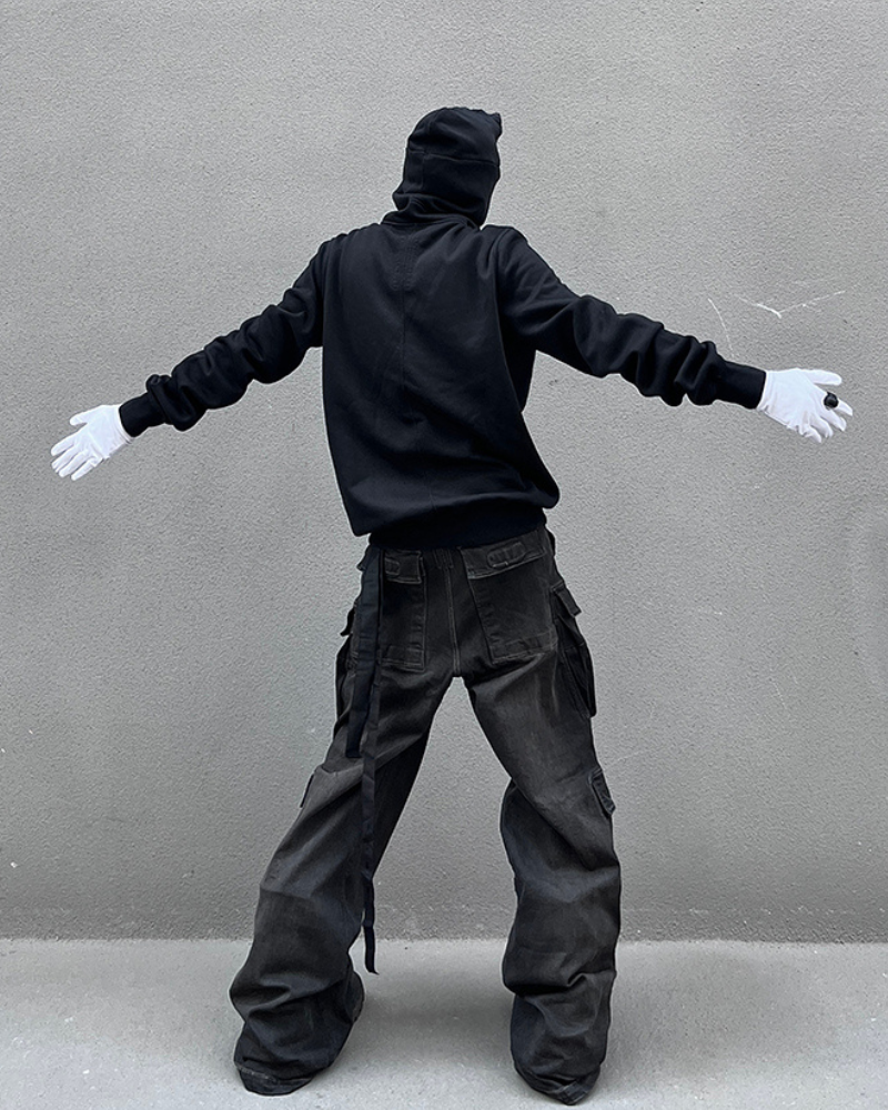 Edgy Cut-Out Zip Hoodie