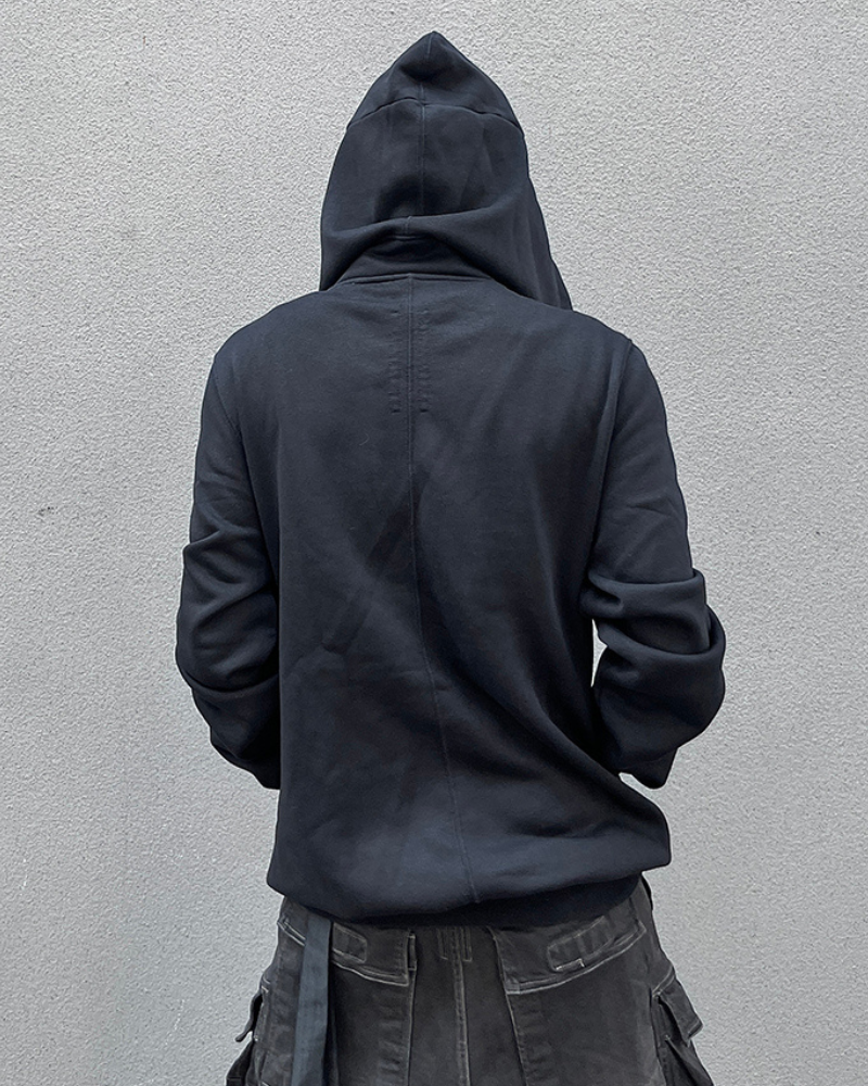 Edgy Cut-Out Zip Hoodie