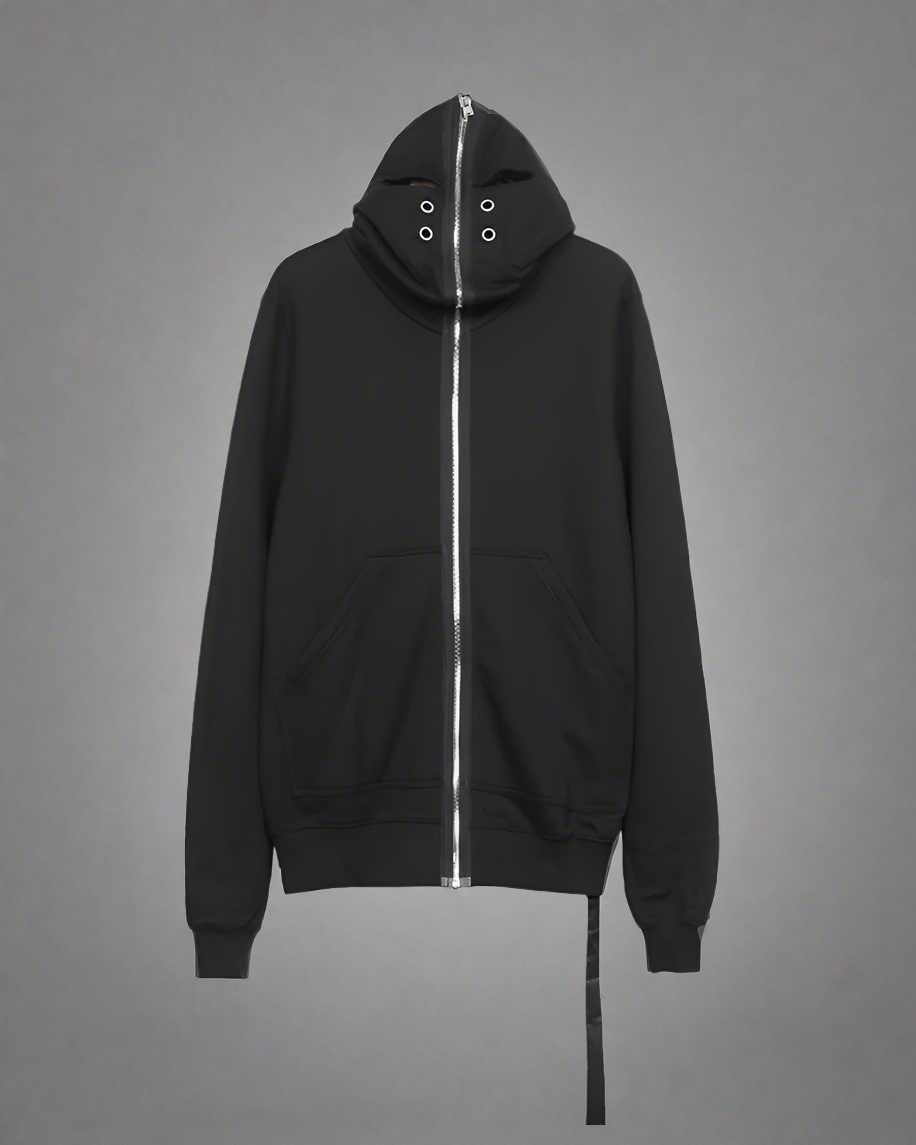 Edgy Cut-Out Zip Hoodie