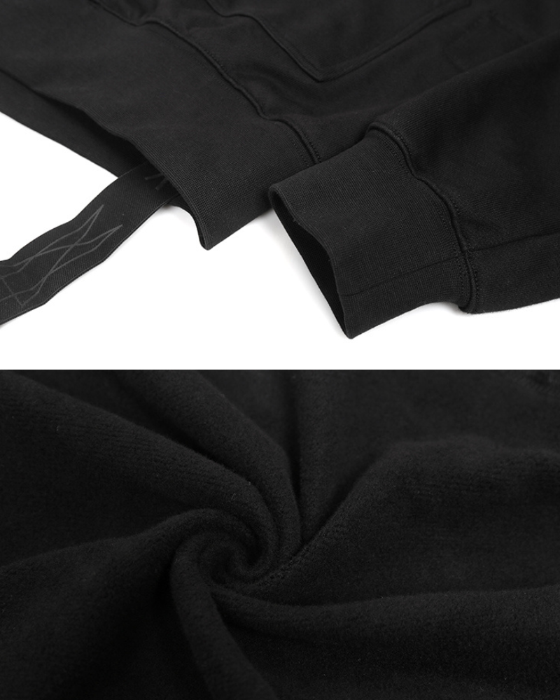Edgy Cut-Out Zip Hoodie
