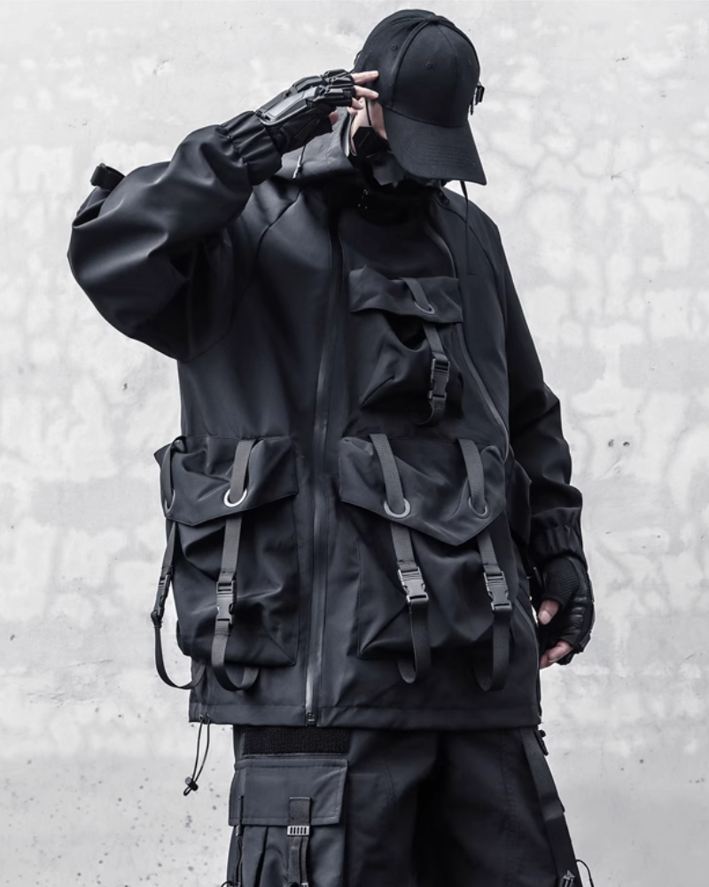 Futuristic Cyberpunk Hooded Jacket