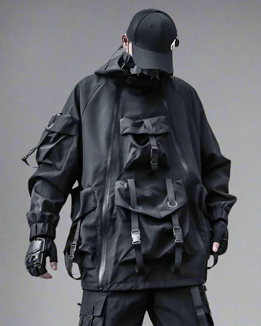 Futuristic Cyberpunk Hooded Jacket