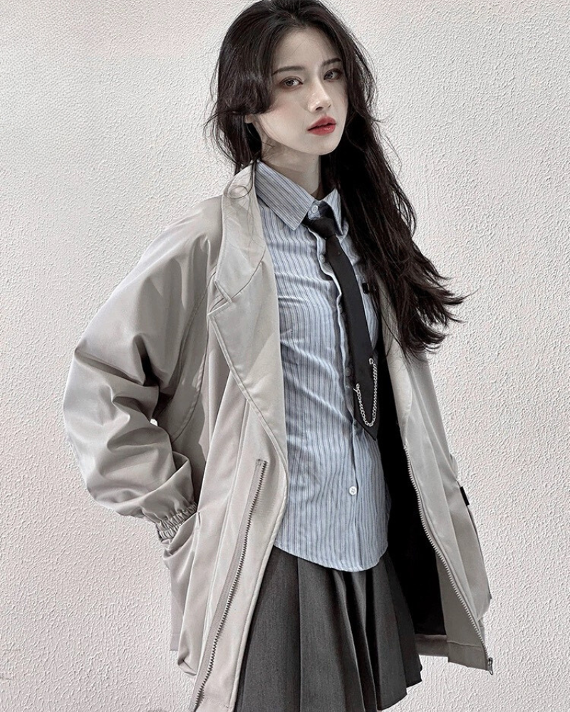 Chic Zip-Up Unisex Jacket