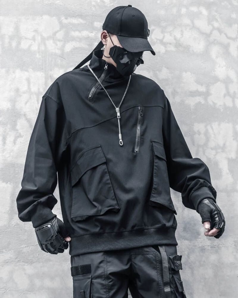 Chic Stand Collar Zip Hoodie