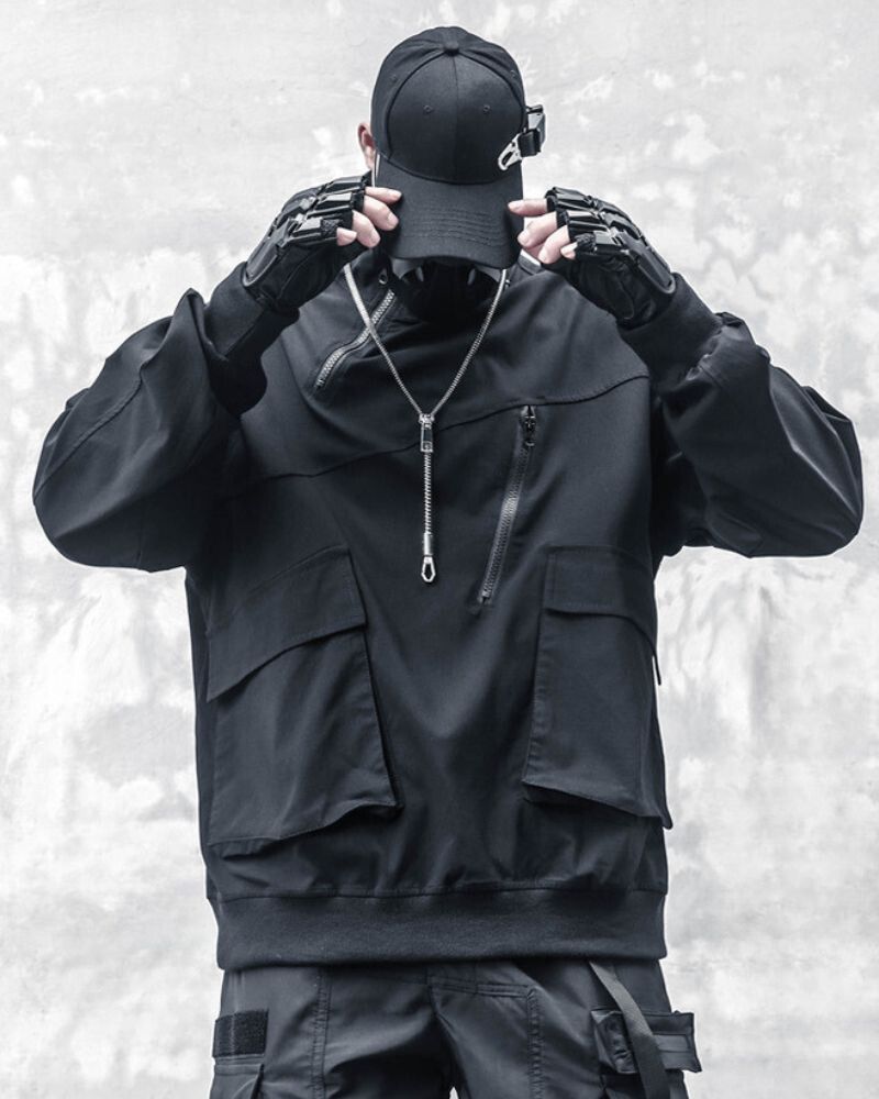 Chic Stand Collar Zip Hoodie