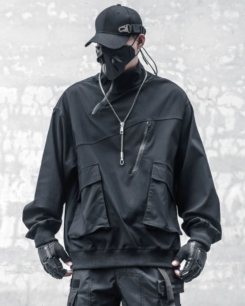 Chic Stand Collar Zip Hoodie