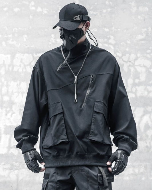 Chic Stand Collar Zip Hoodie
