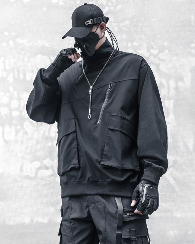 Chic Stand Collar Zip Hoodie