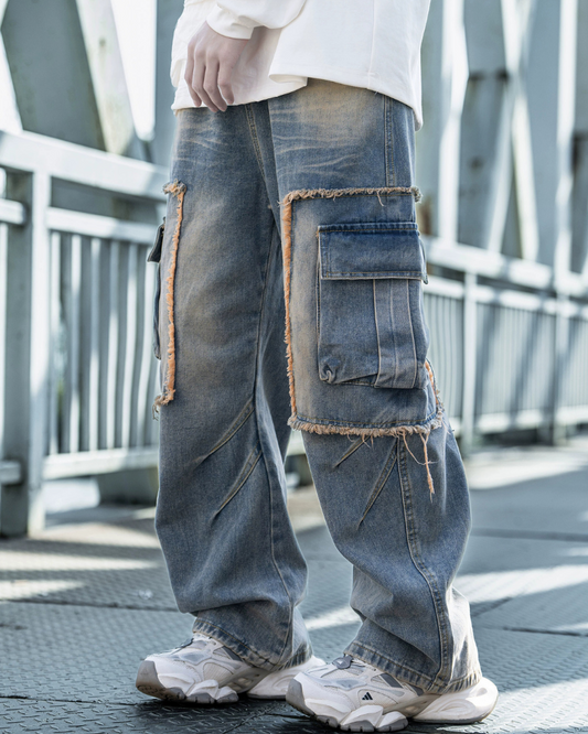 Rugged Style Straight-Leg Jeans