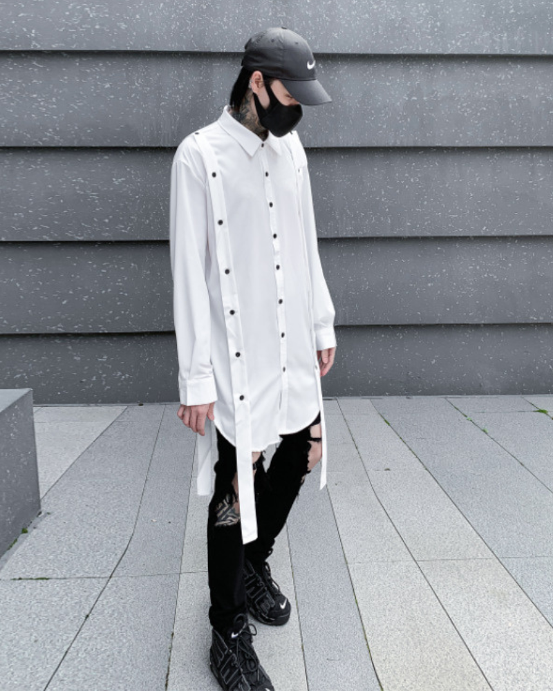 Stylish Ribbon-Trim Oversized Top