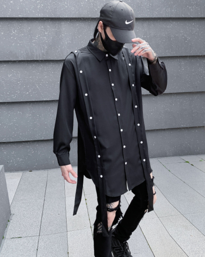 Stylish Ribbon-Trim Oversized Top