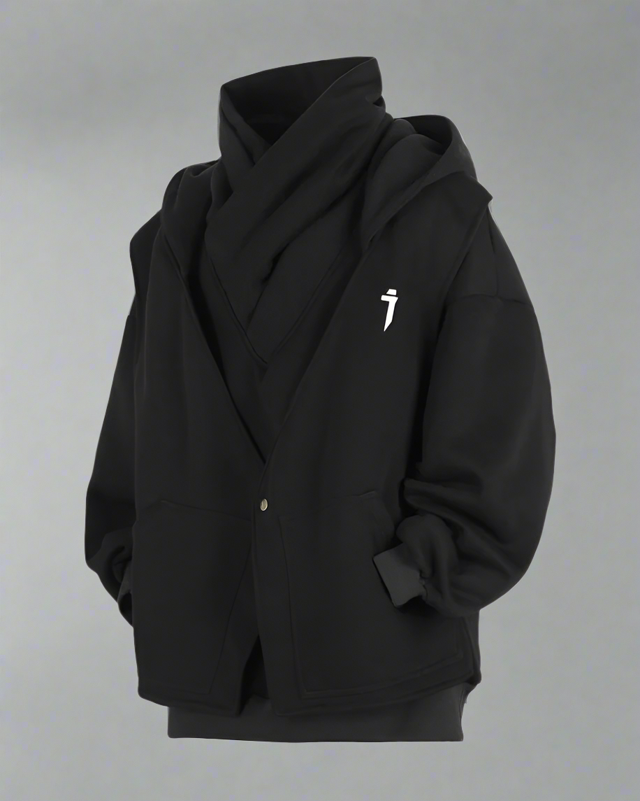 Chic Layered Turtleneck Hoodie